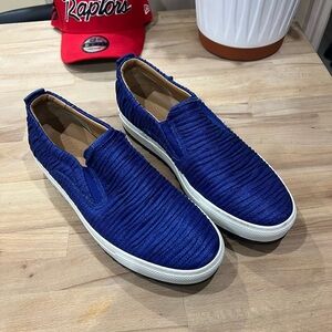 Salvatore Ferragamo ANSON Bright Blue Canvas Sneakers men’s size 9